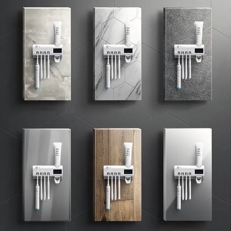 Smart UV Toothbrush Sterilizer, Ultraviolet Light Toothbrush Sterilizer, Automatic Toothpaste Squeezer Dispenser, Wall Mount Toothpaste Dispenser Home Bathroom Accessories, Electric Toothbrush Holder With Toothpaste Dispenser Smart UV Toothbrush Sterilizer, Ultraviolet Light Toothbrush Sterilizer, Automatic Toothpaste Squeezer Dispenser, Wall Mount Toothpaste Dispenser Home Bathroom Accessories, Electric Toothbrush Holder With Toothpaste Dispenser